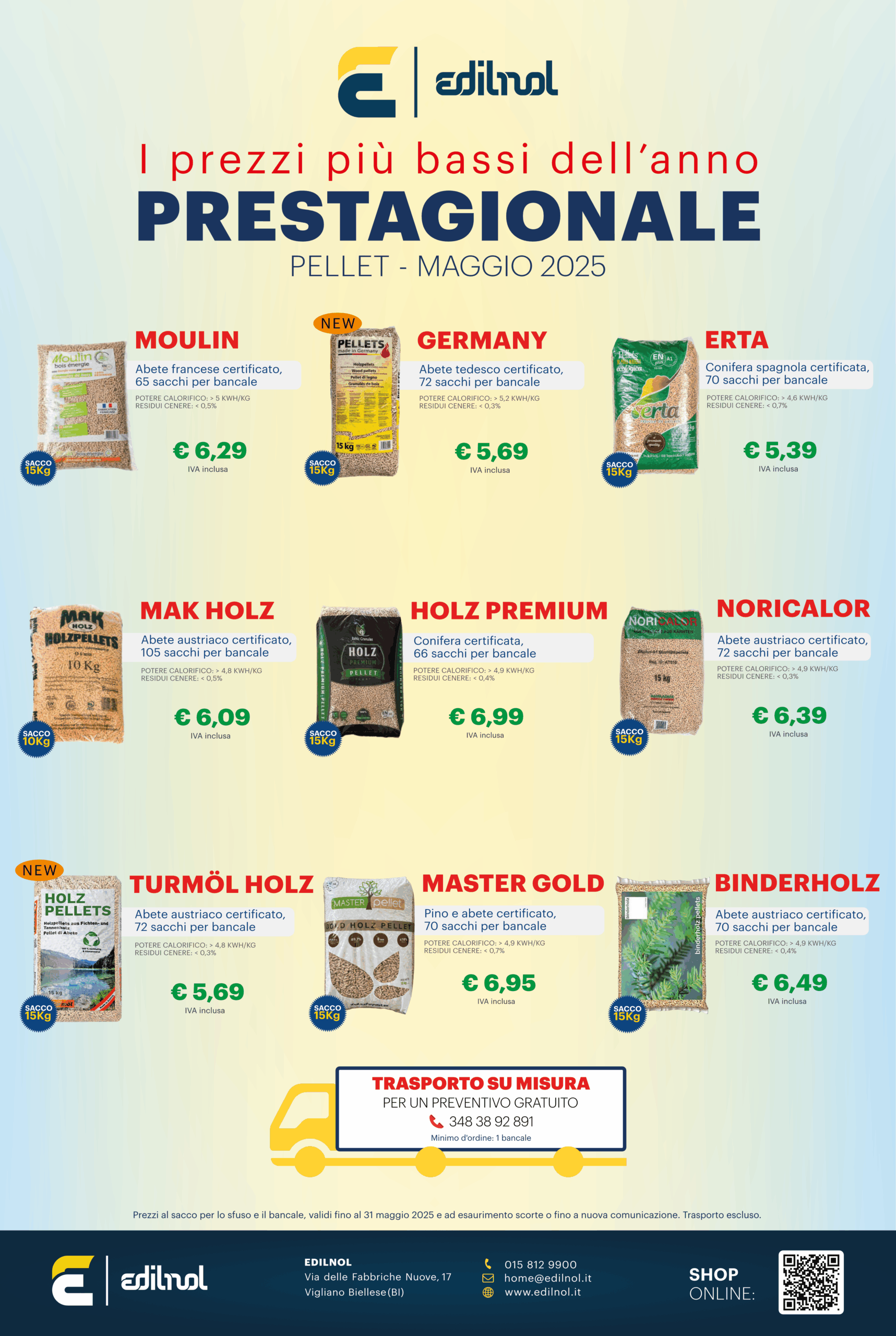 Prestagionale pellet maggio 2025